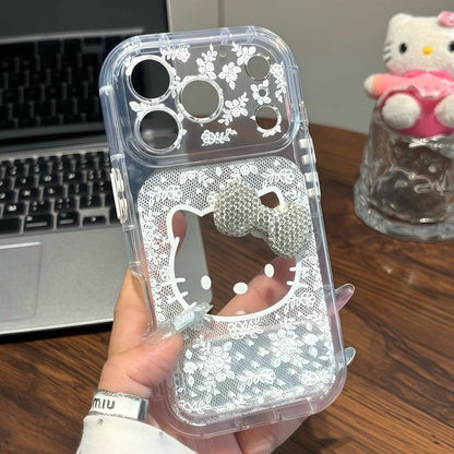 Funda de teléfono plegable Pink Blue Kitty, bonita funda suave a prueba de golpes con patrón de gato y soporte magnético para todos los teléfonos