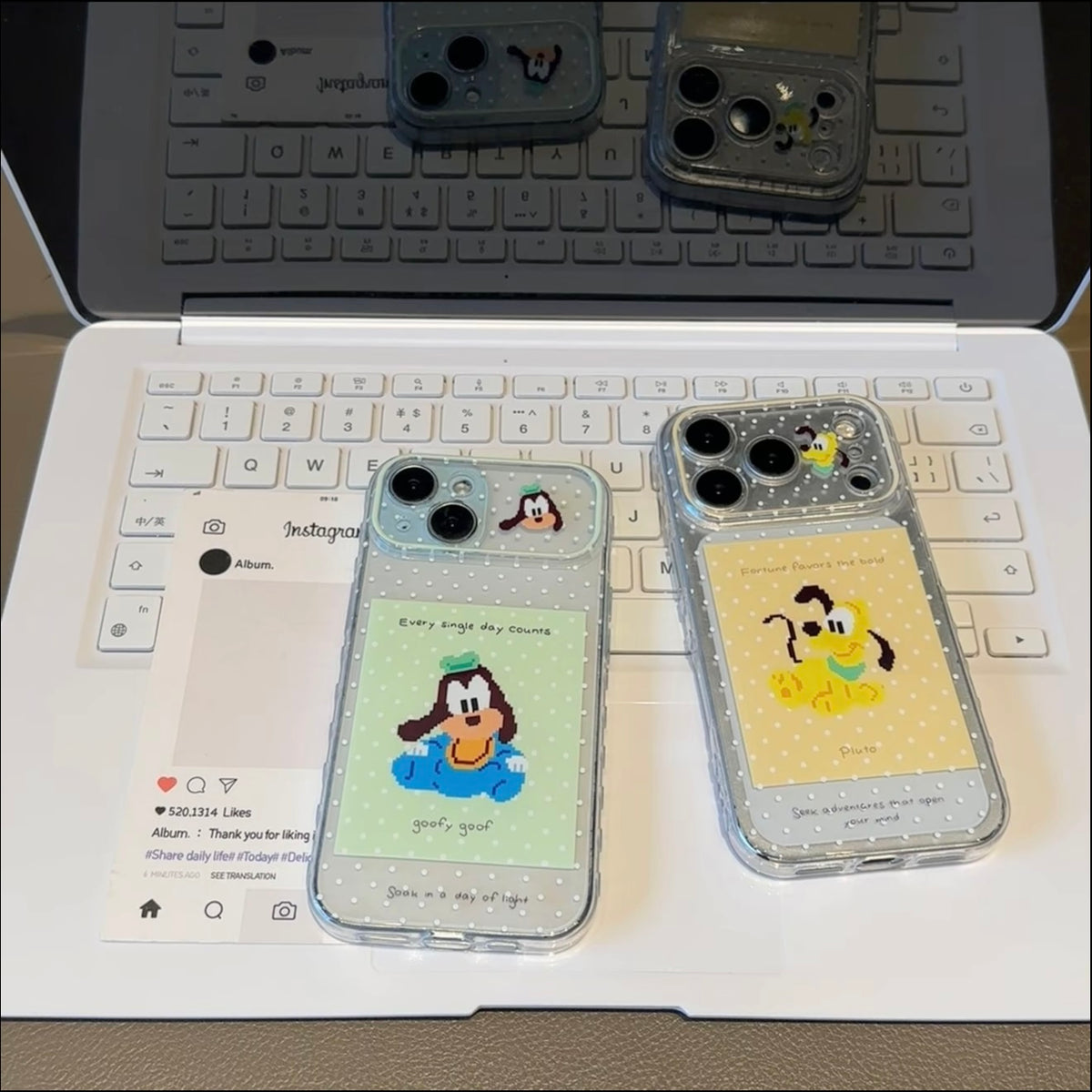 Cute Pixel Cartoon Polka‑Dot Phone Case, Clear Transparent Shockproof Soft Phone Cover