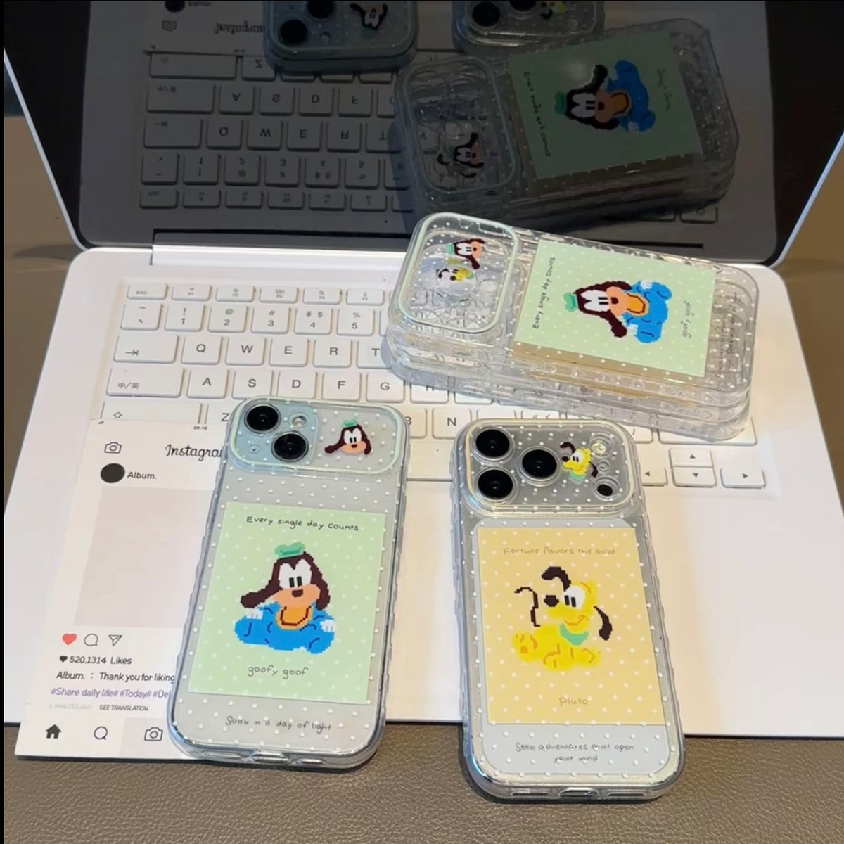 Cute Pixel Cartoon Polka‑Dot Phone Case, Clear Transparent Shockproof Soft Phone Cover