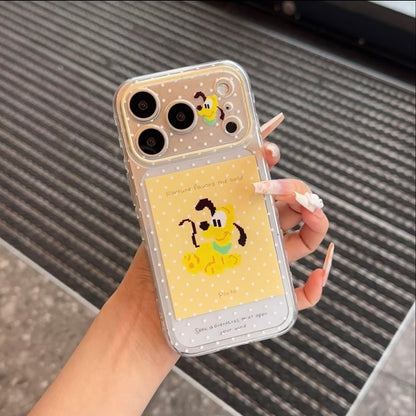 Cute Pixel Cartoon Polka‑Dot Phone Case, Clear Transparent Shockproof Soft Phone Cover
