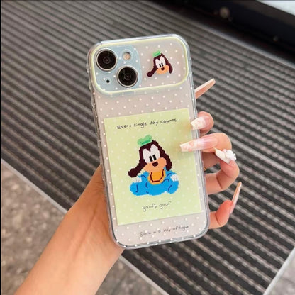 Cute Pixel Cartoon Polka‑Dot Phone Case, Clear Transparent Shockproof Soft Phone Cover