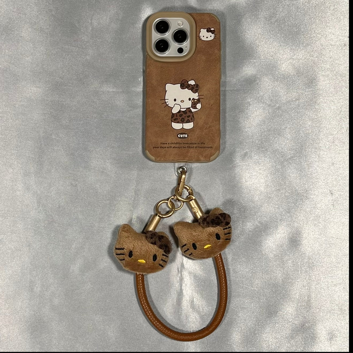 Soft Suede‑Like Kitty Surface, Shock‑Proof Corners, Detachable Plush Doll Wrist Lanyard, Protective Smartphone Shell