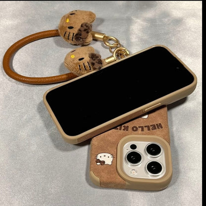 Soft Suede‑Like Kitty Surface, Shock‑Proof Corners, Detachable Plush Doll Wrist Lanyard, Protective Smartphone Shell