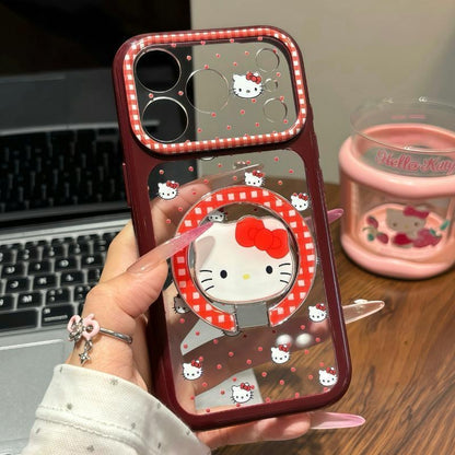 Funda protectora para iPhone con anilla magnética de dibujos animados vintage de Minnie, Goofy, Piolín y ventana grande para cámara, a prueba de golpes