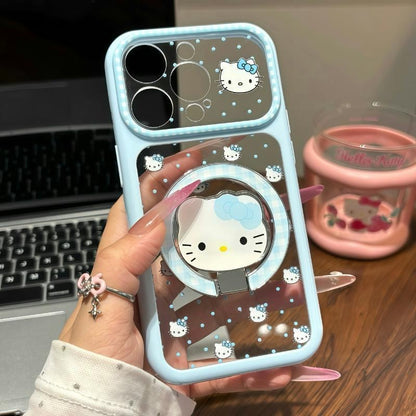 Funda protectora para iPhone con anilla magnética de dibujos animados vintage de Minnie, Goofy, Piolín y ventana grande para cámara, a prueba de golpes