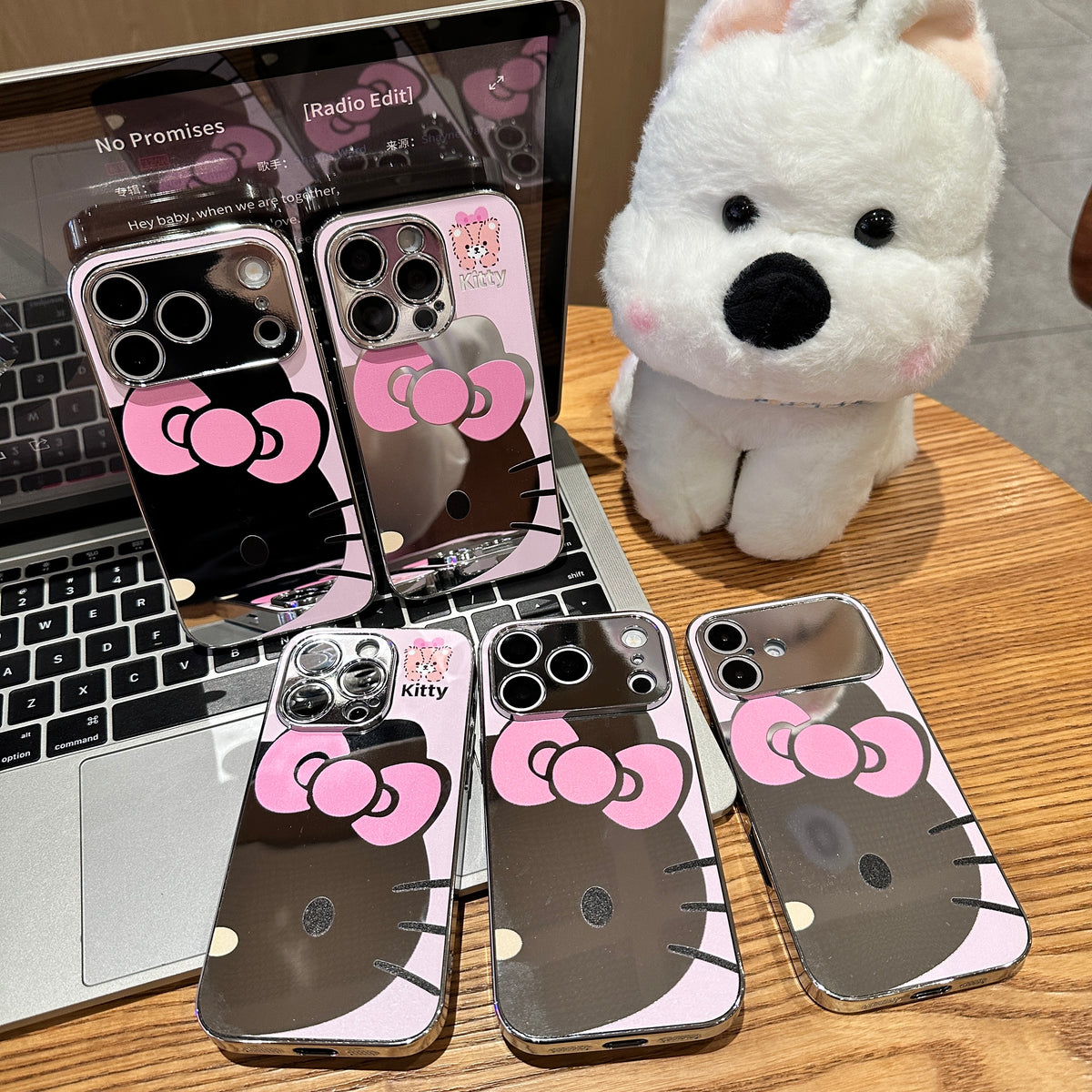 Cute Cartoon Bow Mirror Surface Phone Case, Electroplated Frame Protective Cover With Large Camera Cutout For iPhone 18 Pro Max 17 16 15 14