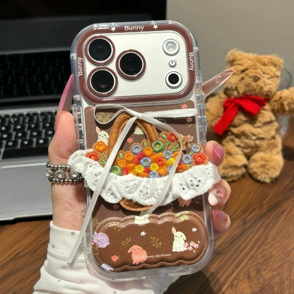 Funda protectora para iPhone con anilla magnética de dibujos animados vintage de Minnie, Goofy, Piolín y ventana grande para cámara, a prueba de golpes