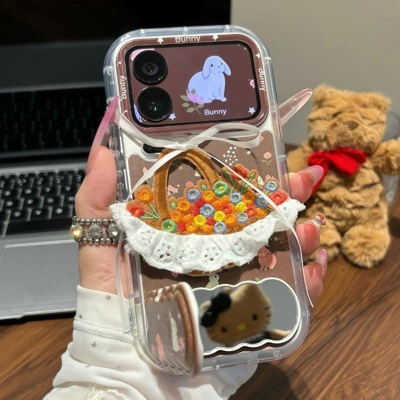 Funda protectora para iPhone con anilla magnética de dibujos animados vintage de Minnie, Goofy, Piolín y ventana grande para cámara, a prueba de golpes