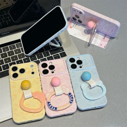 Funda protectora para iPhone con anilla magnética de dibujos animados vintage de Minnie, Goofy, Piolín y ventana grande para cámara, a prueba de golpes