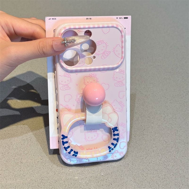 Funda protectora para iPhone con anilla magnética de dibujos animados vintage de Minnie, Goofy, Piolín y ventana grande para cámara, a prueba de golpes