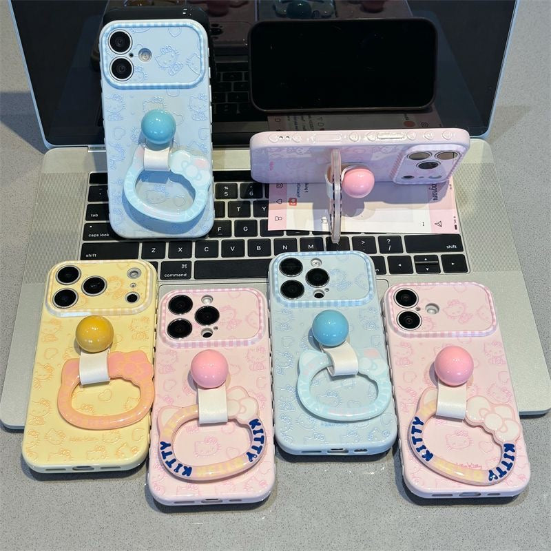 Funda protectora para iPhone con anilla magnética de dibujos animados vintage de Minnie, Goofy, Piolín y ventana grande para cámara, a prueba de golpes