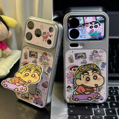 Cute 3D Stereo Cartoon Flip Stand Phone Case, Lovely Character Print Soft Protective Shell For iPhone
