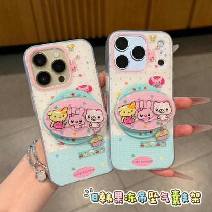 Funda protectora para iPhone con anilla magnética de dibujos animados vintage de Minnie, Goofy, Piolín y ventana grande para cámara, a prueba de golpes