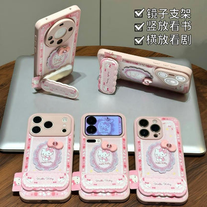 光沢のある可愛い漫画のスマホケース、360°回転磁気リングスタンド付き、ドナルドダック/グーフィー/プルート/ミッキー 耐衝撃保護ケース iPhone用