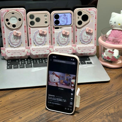 光沢のある可愛い漫画のスマホケース、360°回転磁気リングスタンド付き、ドナルドダック/グーフィー/プルート/ミッキー 耐衝撃保護ケース iPhone用
