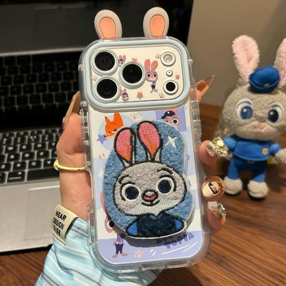 光沢のある可愛い漫画のスマホケース、360°回転磁気リングスタンド付き、ドナルドダック/グーフィー/プルート/ミッキー 耐衝撃保護ケース iPhone用